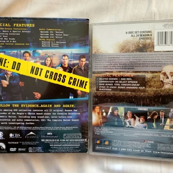 CSI Season 2 ParamountBones Season 8 dvd - Picture 2 of 2